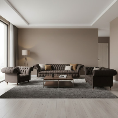 Komplett Wohnzimmer Set 3tlg Sofas Garnitur Designer Luxus Polstermöbel