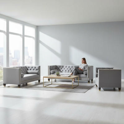Sofagarnitur Designer Sofas Couch Wohnzimmer Luxus 4+2+1 Couchgarnitur