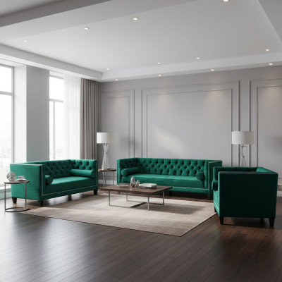 Sofagarnitur Chesterfield Neu Komplett Einrichtung Couchgarnitur Polstermöbel