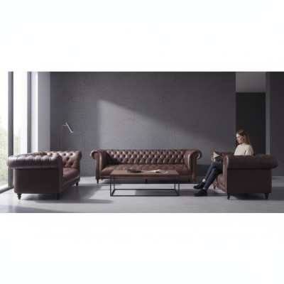 Chesterfield Luxus Komplett 3tlg Wohnzimmer Sofagarnitur Polstermöbel 4+2+1