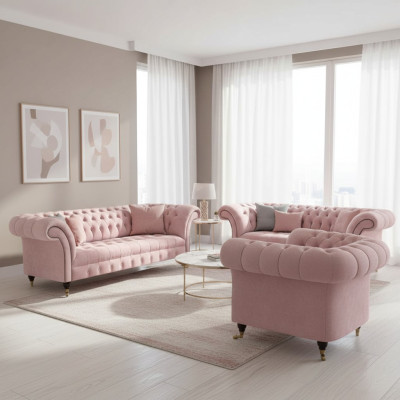 Wohnzimmer Luxus Komplett Set Neu Couchen Sessel Chesterfield Sofas Polstermöbel
