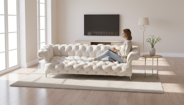 Modern Sofa Dreisitze Couch Chesterfield Einrichtung Polstermöbel Wohnzimmer