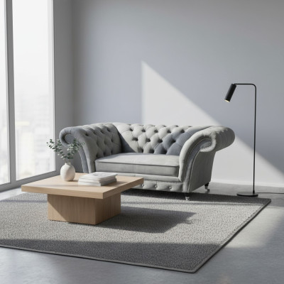 Wohnzimmer Designer Sessel Grau Chestefield Polstersessel Luxus Polstermöbel