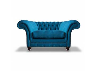 Luxus Blau Sessel Wohnzimmer Sitz Möbel Chesterfield Polstermöbel Textil Neu
