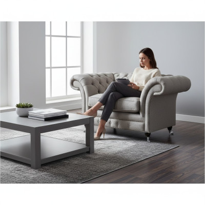 Wohnzimmer Sessel Neu Luxus Möbel Polster Sitz Chesterfield Textil Möbel