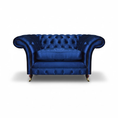 Blau Sessel Modern Chesterfield Sitzmöbel Luxus Wohnzimmer Einrichtung