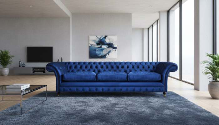 Chesterfield Sofa Dreisitzer Couch Modern Sitzmöbel Einrichtung Polster Stoff