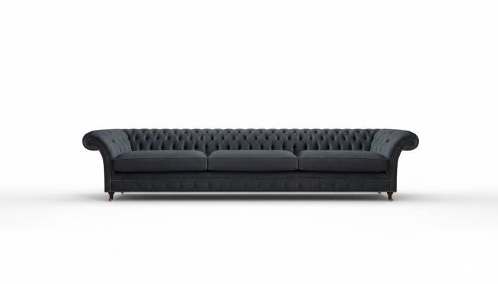 Luxuriöse Schwarze Chesterfield Textilcouch Wohnzimmer Edle Stoffsofas