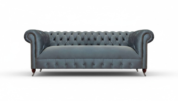 Graues Chesterfield Wohnzimmer Sofa Moderner Dreisitzer Sitzmöbel Couch