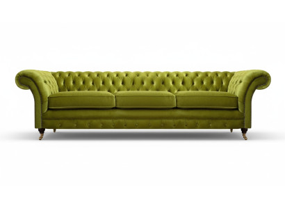 Chesterfield Olivengrüne Polstercouch Bettfunktion Couch Wohnzimmer Möbel