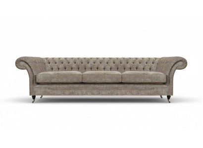 Hellgraue Chesterfield Sitzcouch Polstermöbel Designer Dreisitzer Sofa