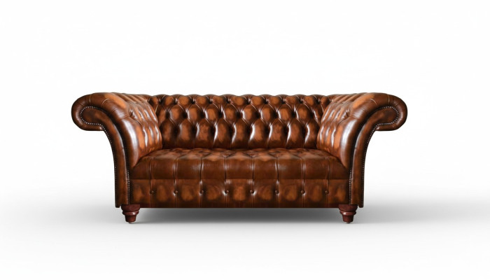 Edle Chesterfield Couchen Braune Wohnzimmer Leder Sitzcouch Textilsofa