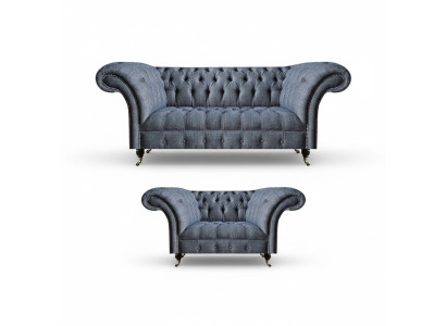 Wohnzimmer Chesterfield Sofas Designer Polster Garnitur 3-Sitzer 2-er