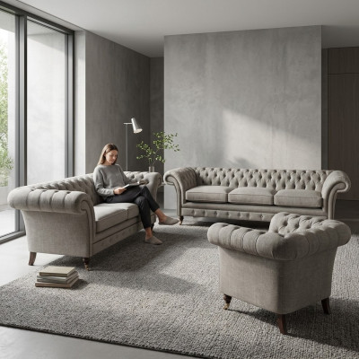 Exklusive Chesterfield Couchen Designer Zweisitzer Dreisitzer Sessel