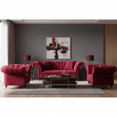 Stilvolle Rosa Chesterfield Couchen Edle Sofagarnitur Wohnzimmer Möbel
