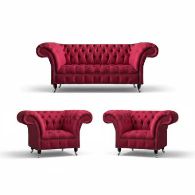 Stilvolle Rosa Chesterfield Couchen Edle Sofagarnitur Wohnzimmer Möbel