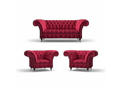 Stilvolle Rosa Chesterfield Couchen Edle Sofagarnitur Wohnzimmer Möbel