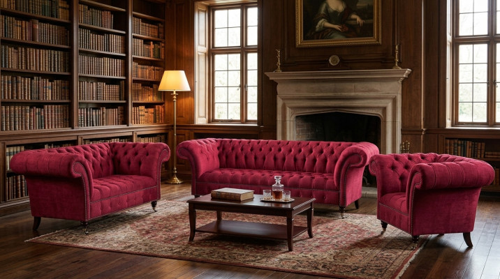 Wohnzimmer Rosa Chesterfield Polster Sitzgarnitur Luxuriöser 3tlg Set
