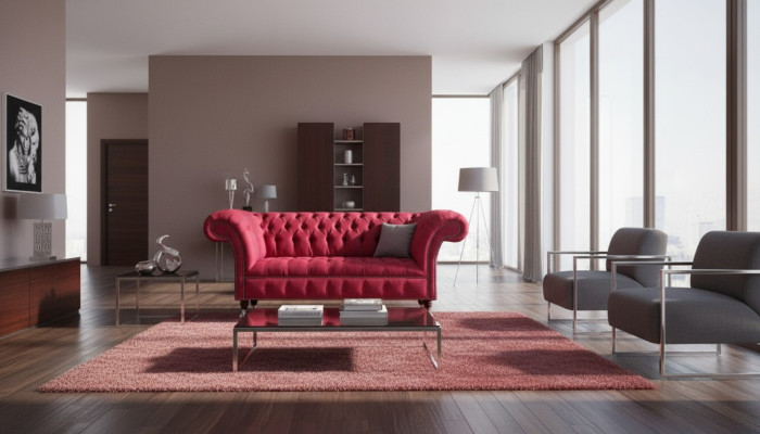 Luxus Rosa Wohnzimmersofa Dreisitzer Sofa Couch Textil Polstermöbel