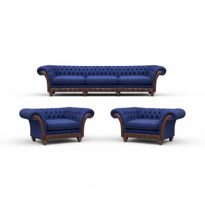 Designer Wohnzimmer Chesterfield Couchgarnitur Luxus Sofas Sessel 3tlg