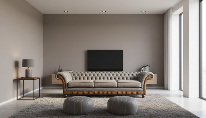 Hellgraue Wohnzimmer Moderne Couch Exklusiver Dreisitzer Designer Möbel