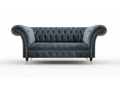 Grauer Luxuriöser Chesterfield Dreisitzer Edle Designer Polstercouchen