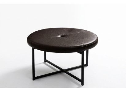 Couchtisch hochwertiges Leder Tischplatte Material Metall Wohnzimmer Dunkelbraun