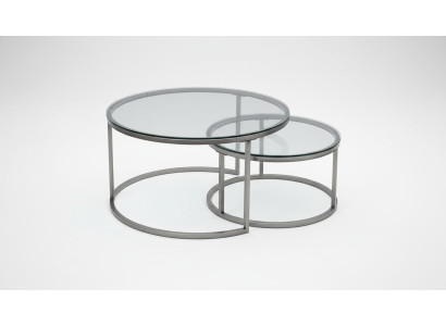  Couchtische 2 Teile Glas Tischplatte Metall goldfarbene Wohnzimmermöbel