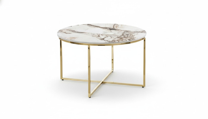  Couchtisch modern Wohnzimmermöbel minimalistische Metalltischplatte Beige Neu