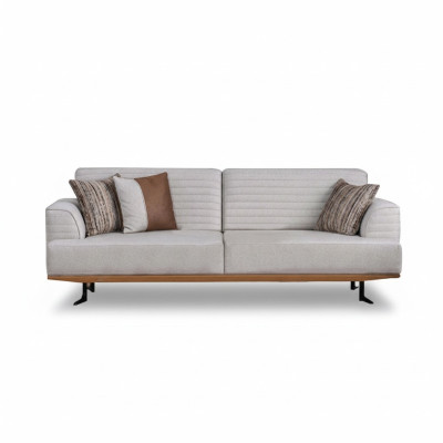 Luxuriöses Set Grauer Dreisitzer-Sofas für Wohnzimmer Modernes Design