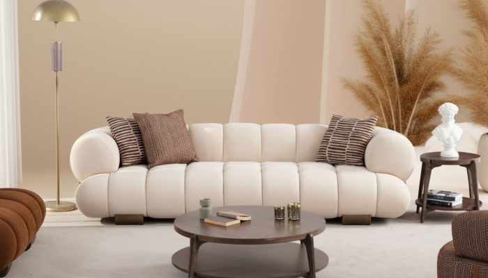 Weißer Wohnzimmer Dreisitzer Designer Polstersofas Luxuriöse Couchen