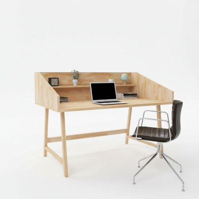 Stilvoller Hellbrauner Schreibtisch Designer Bürotische Luxus Holz Möbel