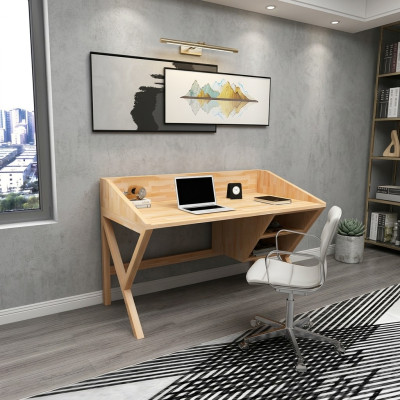 Moderner Hellbrauner Bürotisch Schicke Schreibtische Luxus Holz Tische