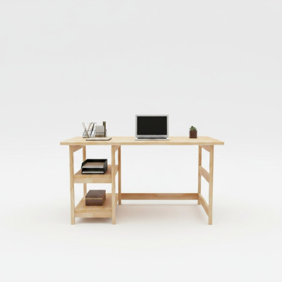 Moderner Brauner Jugendzimmer Tisch Luxuriöse Holztisch Metallgestell