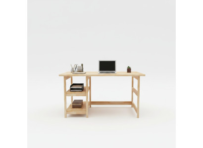 Moderner Brauner Jugendzimmer Tisch Luxuriöse Holztisch Metallgestell