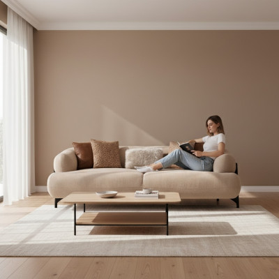 Luxuriöses Weißes Polstersofa Designer Textilcouch Wohnzimmer 3-Sitzer