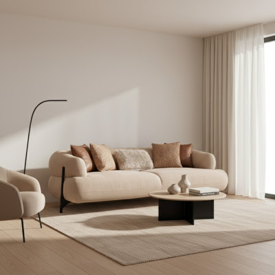 Luxuriöses Weißes Polstersofa Designer Textilcouch Wohnzimmer 3-Sitzer