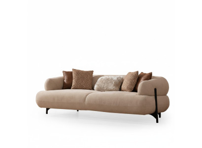 Luxuriöses Weißes Polstersofa Designer Textilcouch Wohnzimmer 3-Sitzer