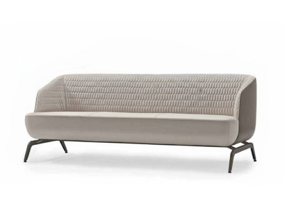 Weiße Polstercouch Designer Wohnzimmer Sitzmöbel 3-Sitzer Textilsofa