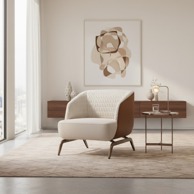 Luxuriöser Weißer Sessel Designer Relax Einsitzer Polster Fernsehsessel