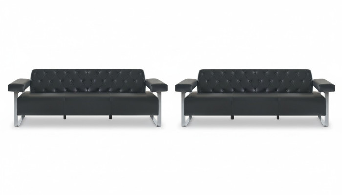 Sofa-Set Büro Ledersofas 2tlg 3-Sitzer Chesterfield Modern Designer