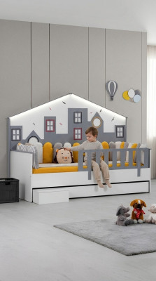 Bettrahmen Kinderbett Bett Kinderzimmer Kinderzimmermöbel Helles Holz