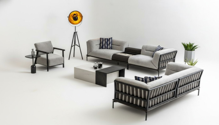 Luxuriöses Sofa Set Designer Viersitzer Edler Polster Dreisitzer Sessel