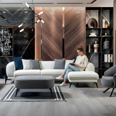Großer Beiger Arbeitstisch Designer Bürotische Luxuriöse Holz Möbel
