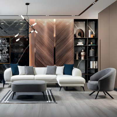 Großer Beiger Arbeitstisch Designer Bürotische Luxuriöse Holz Möbel