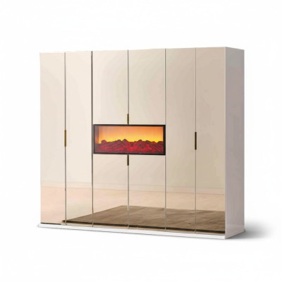 Beiger Schlafzimmer Kleiderschrank Designer Garderobe Edle Holzschränke