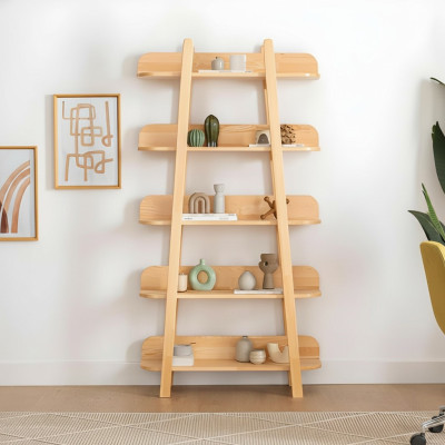 Modernes Beiges Bücherregal Wohnzimmer Ablageregale Designer Holz Möbel