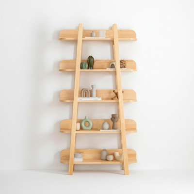 Modernes Beiges Bücherregal Wohnzimmer Ablageregale Designer Holz Möbel