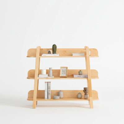 Kompaktes Bücherregal Designer Wohnzimmer Ablageregal Luxus Holz Möbel