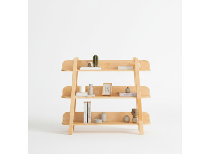 Kompaktes Bücherregal Designer Wohnzimmer Ablageregal Luxus Holz Möbel